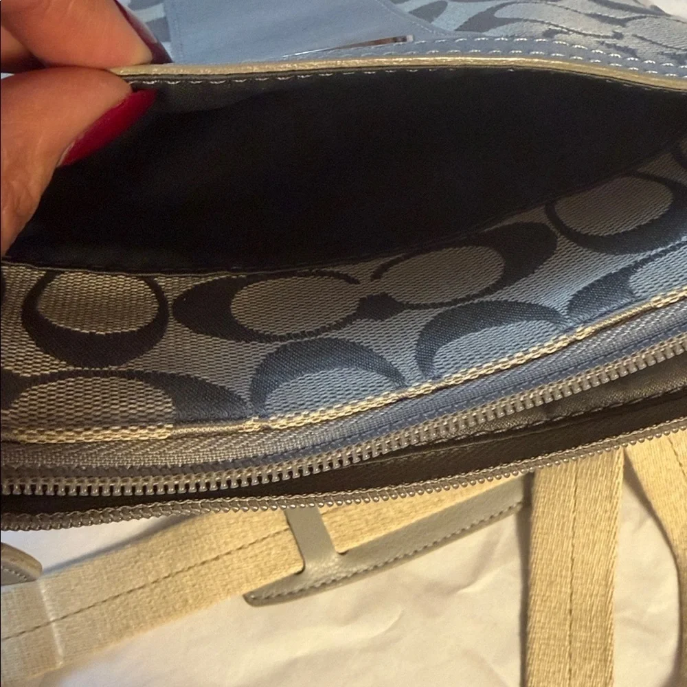Coach Gray and Tan Crossbody Bag